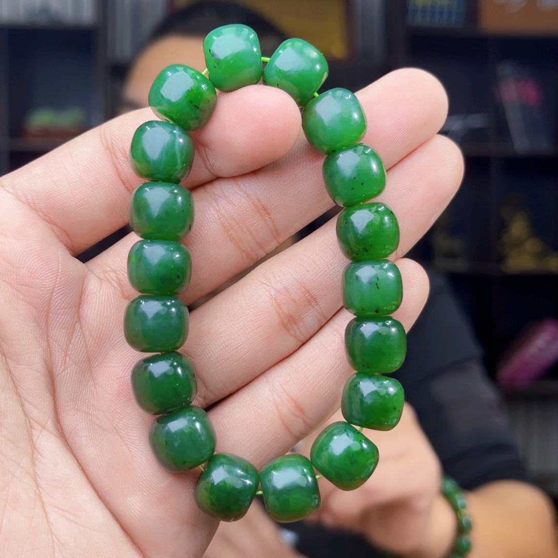 和田玉未镶嵌手串天然和田玉俄罗斯五号矿碧玉料卡12老型