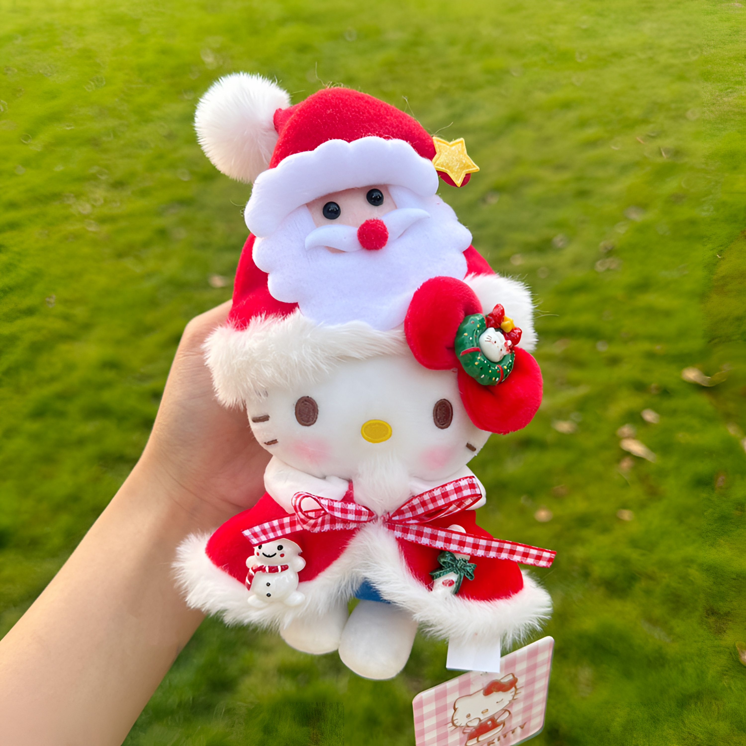 正版【圣诞老人】kitty挂件情侣闺蜜款可爱包包挂件