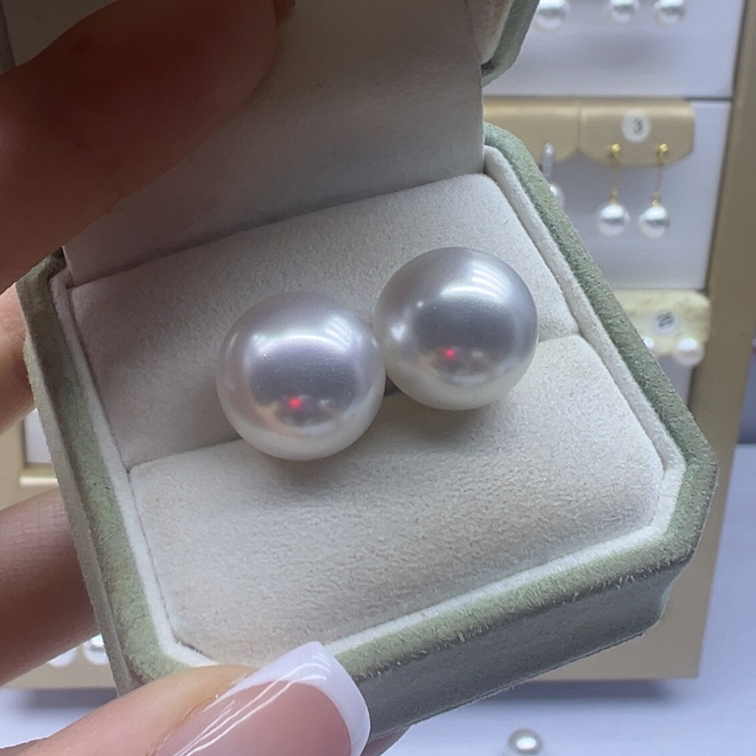 银S925镶嵌耳饰淡水珍珠