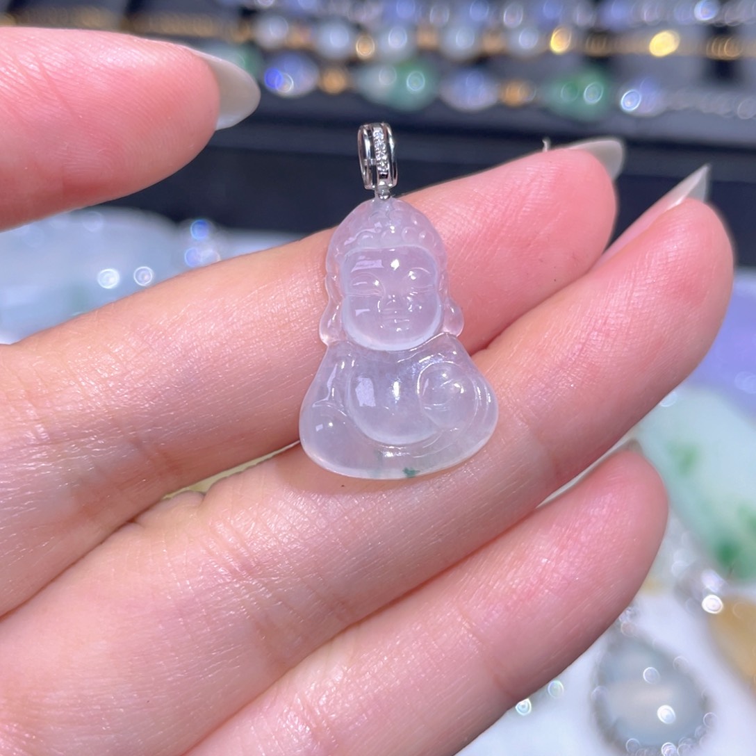 颈饰18K金镶嵌翡翠翡翠