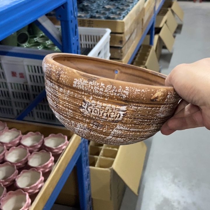 陶瓷花盆单场满9.9发18*9