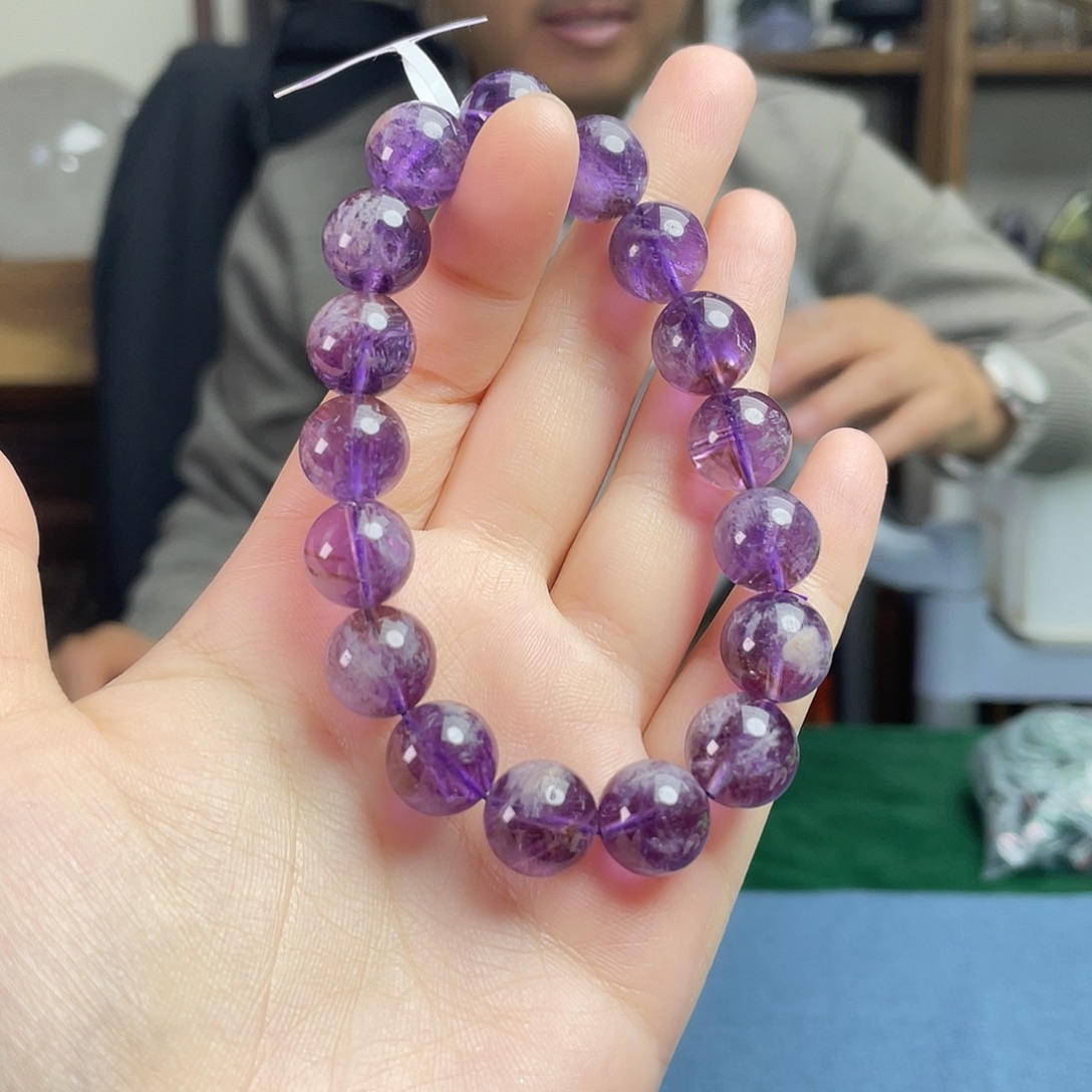 水晶未镶嵌手链紫幽灵zy536。 13号