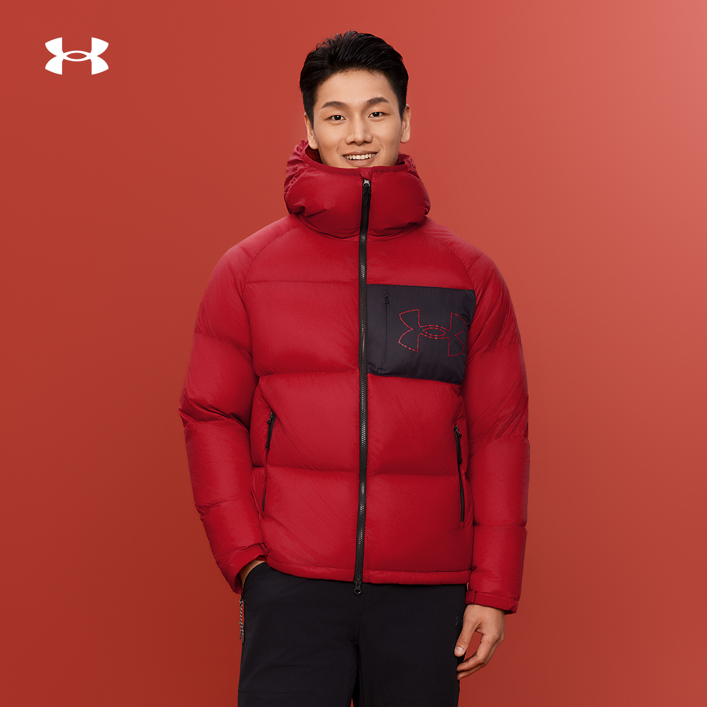 安德玛UA官方户外700蓬连帽中厚款冬季防风保暖羽绒服新年上新