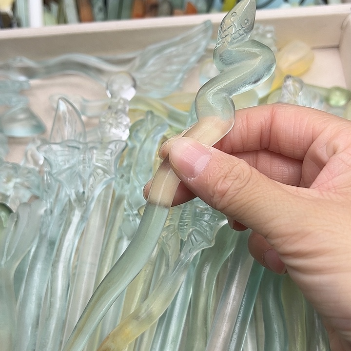 蛇纹石玉未镶嵌发簪