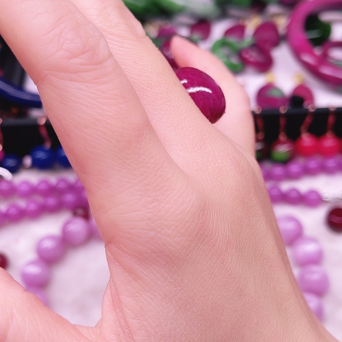 戒指红宝石银S925镶嵌