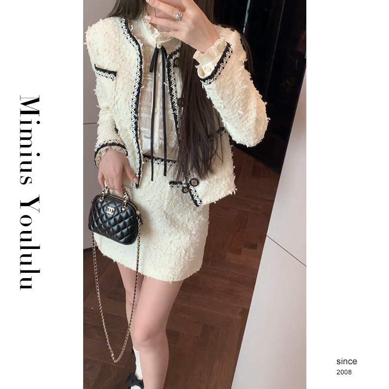 【mimius】&游鹿鹿 25春夏重工小香外套+裙裤 F12193