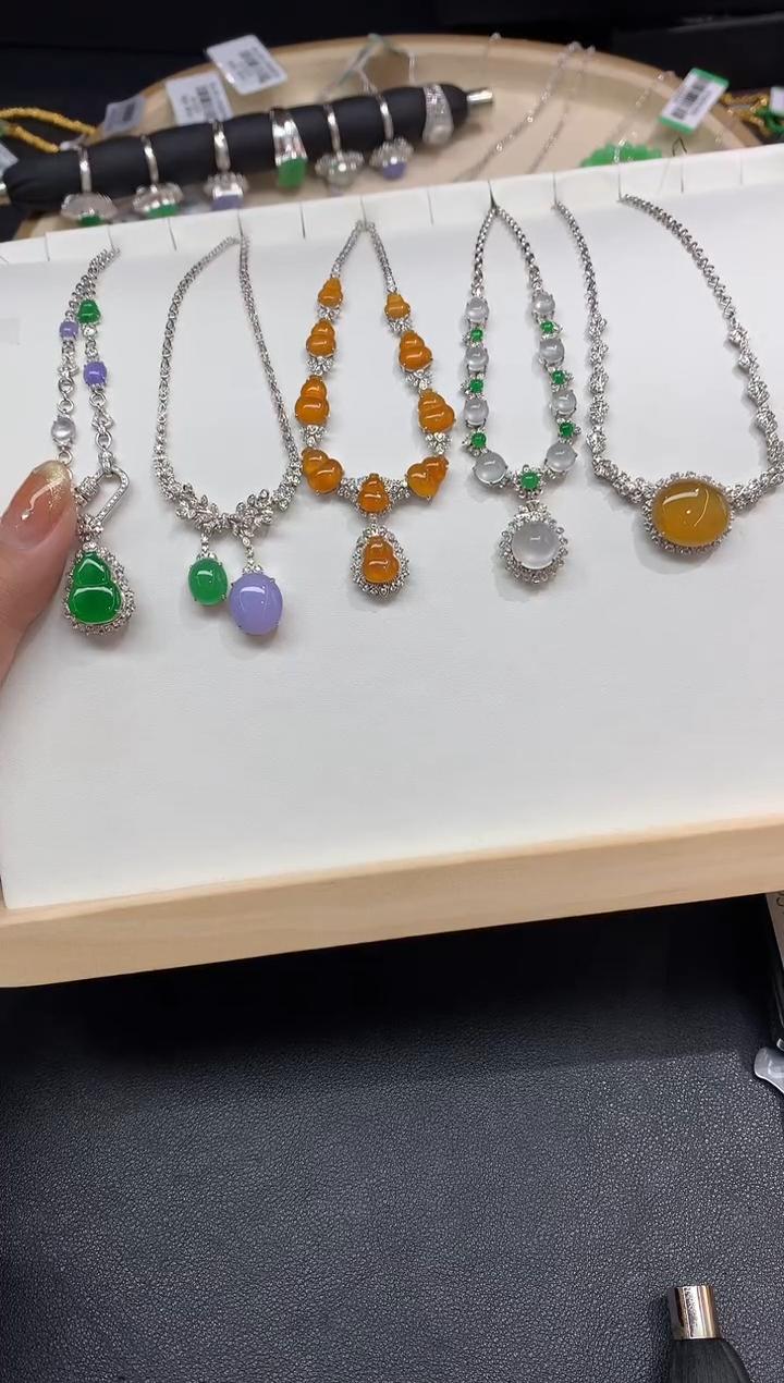 【小鱼严选彩虹盘】翡翠套链-18K金-多样性发其一AL41|CXQ21