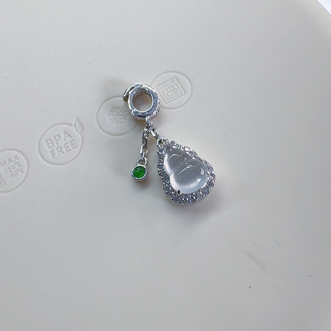 定制翡翠18K金镶嵌春**开葫芦买断