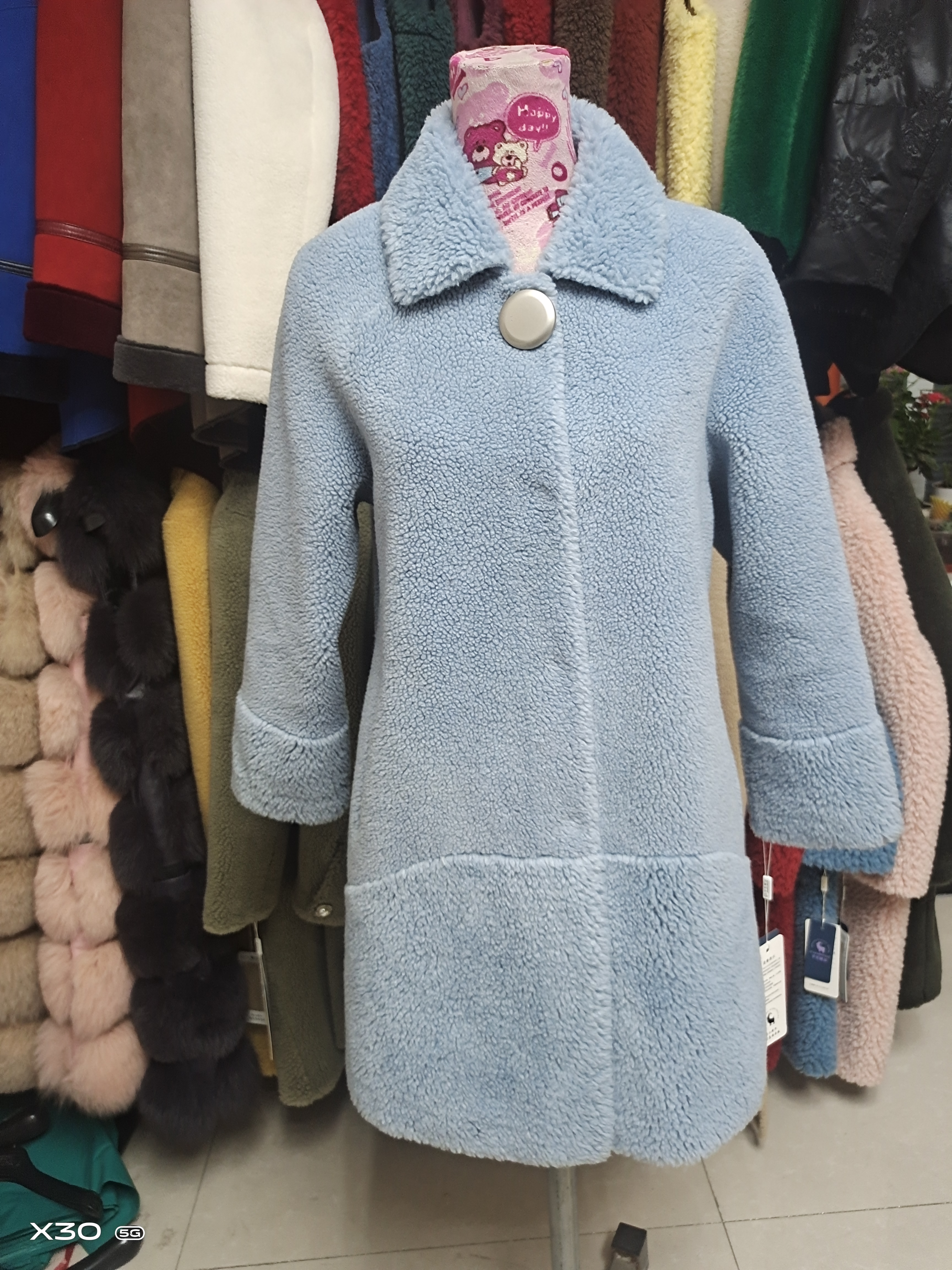 时尚韩版A字版羊毛大衣外套80长超保暖