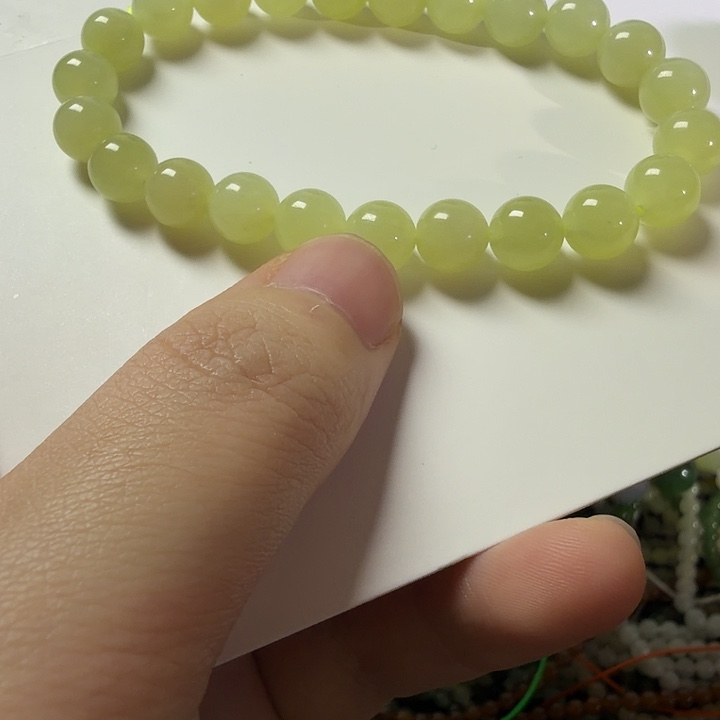 和田玉未镶嵌手链黄口8mm