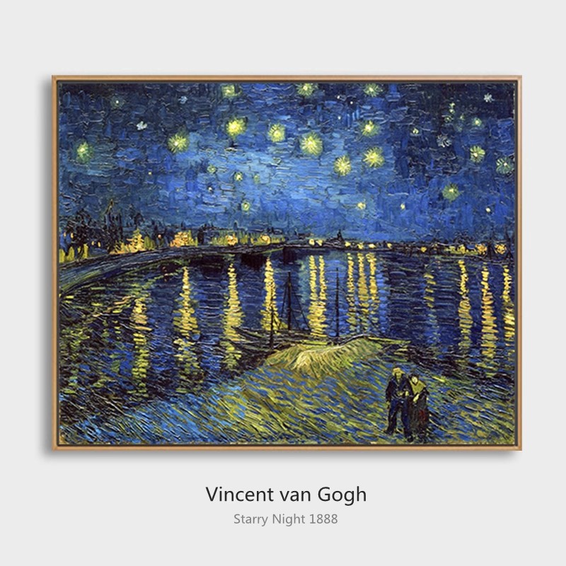 梵高装饰画客厅挂画星夜餐厅玄关卧室沙发背景墙欧式简约复古壁画