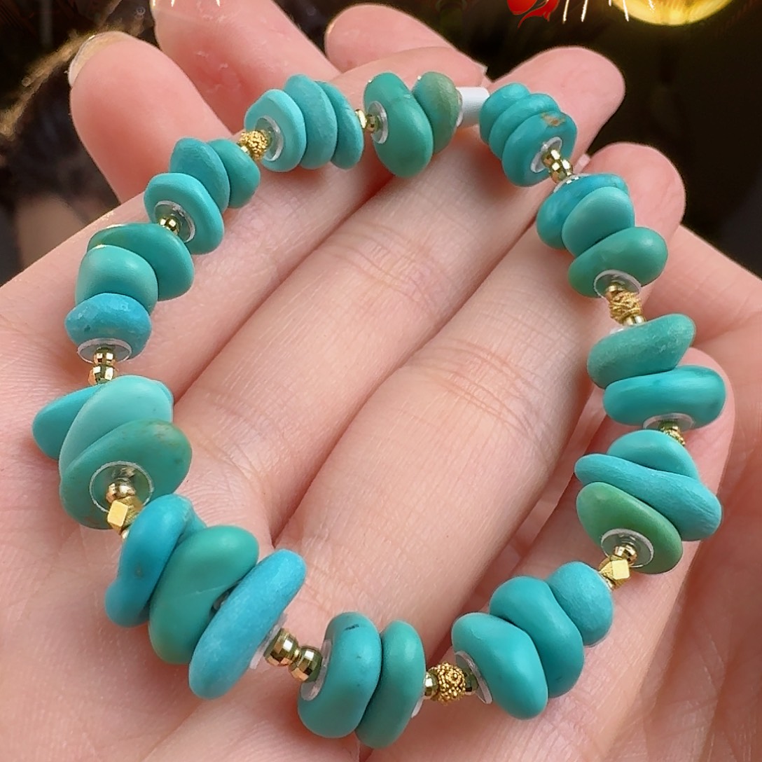 绿松石珠宝奇石18K金镶嵌