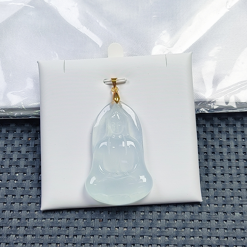 【聚宝严选】D485蓝冰观音菩萨吊坠妈妈款精致精美气质百搭