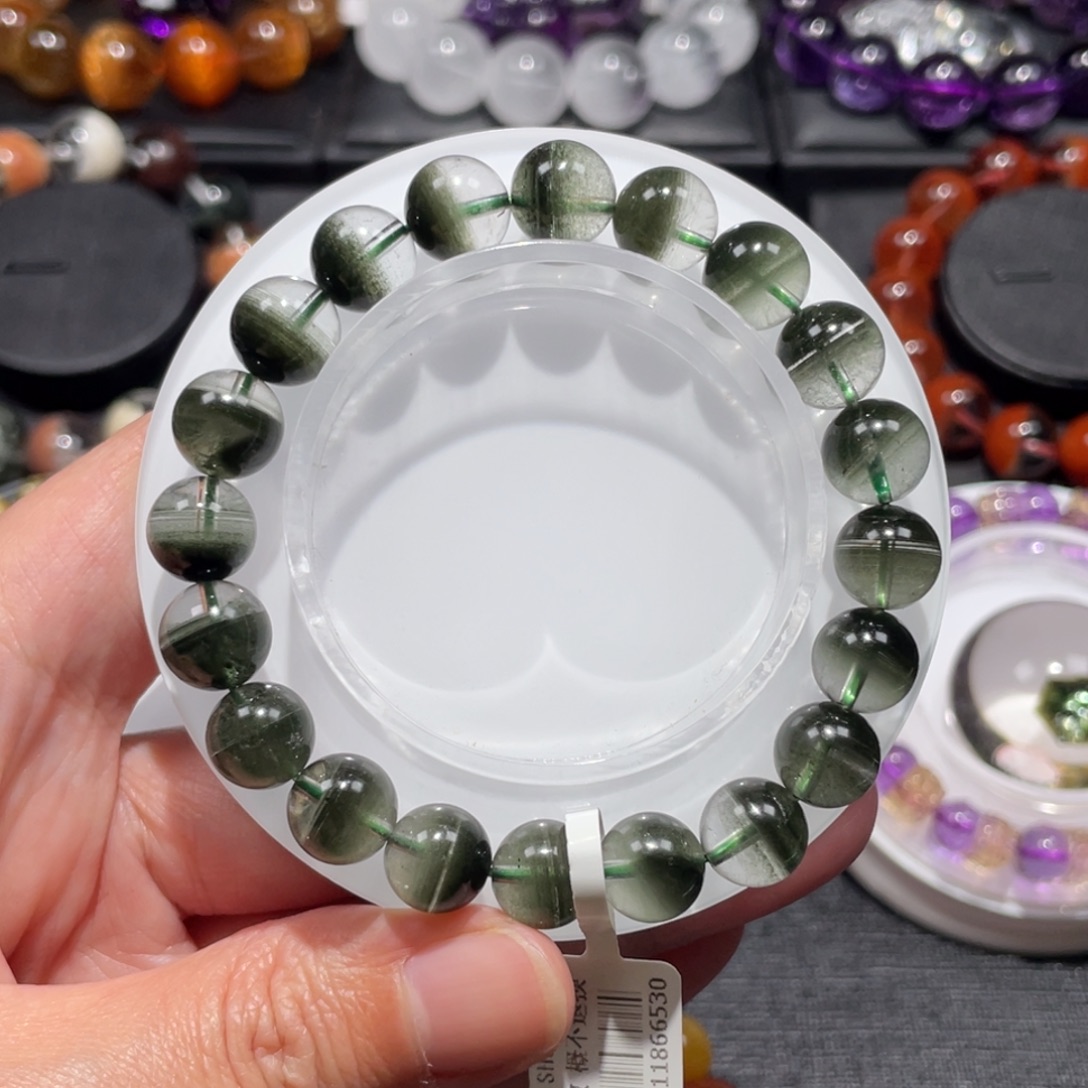 未镶嵌水晶手链绿幽灵10mm