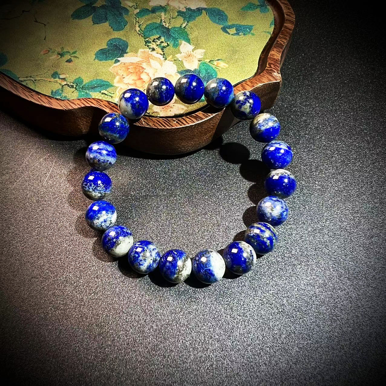 S4266【貝勒爺】青金石/油画版/素圈/手串【多样性发其一】