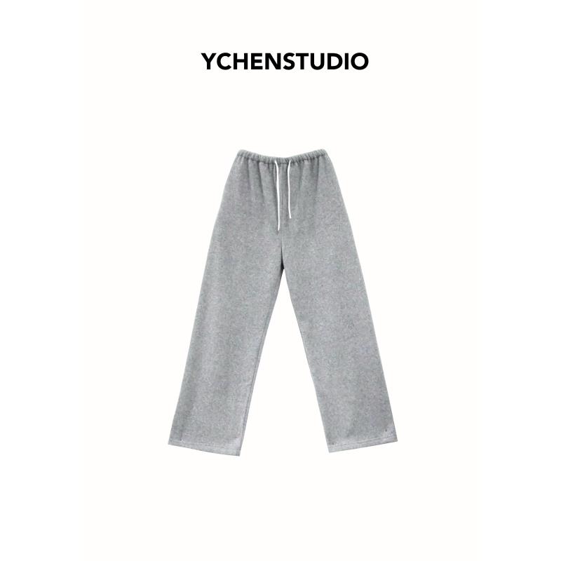 YC【糯米裤冬款】秋冬新款抽绳休闲裤微阔腿宽松百搭加绒款卫裤