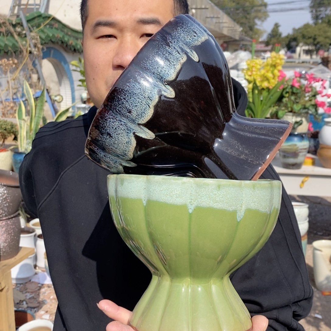 红陶杨杨花盆0205-1022