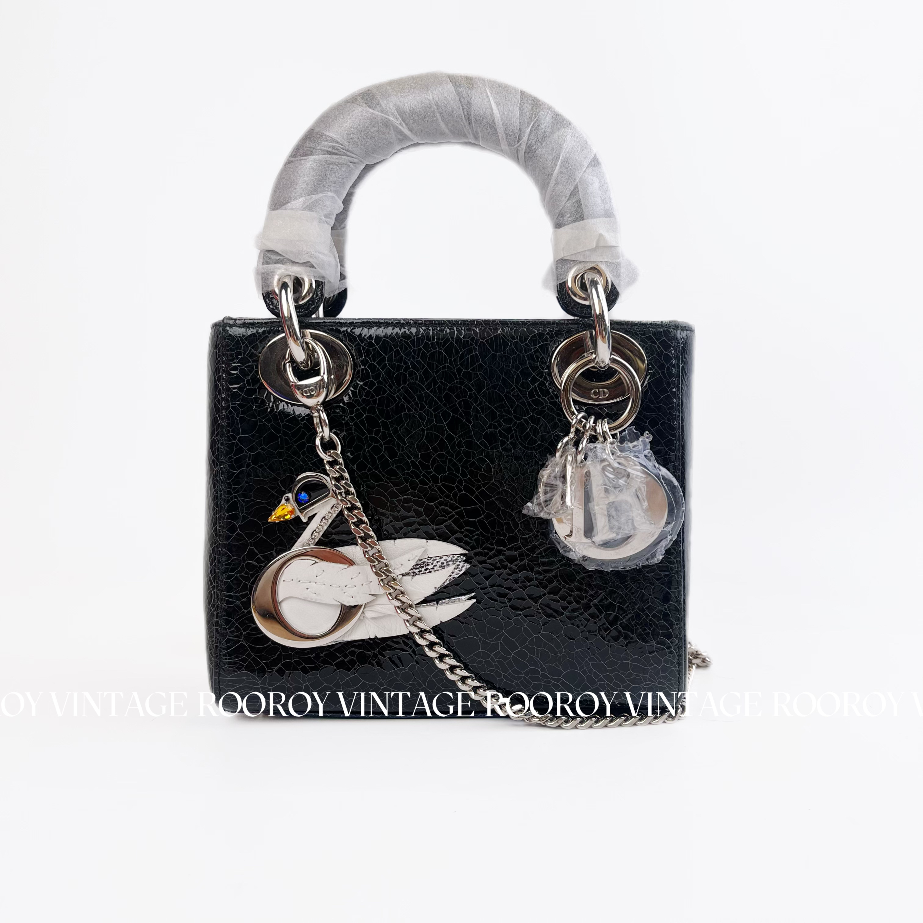 95新 DIOR/迪奥 限量 小天鹅 戴妃 三格 黑色 /4837