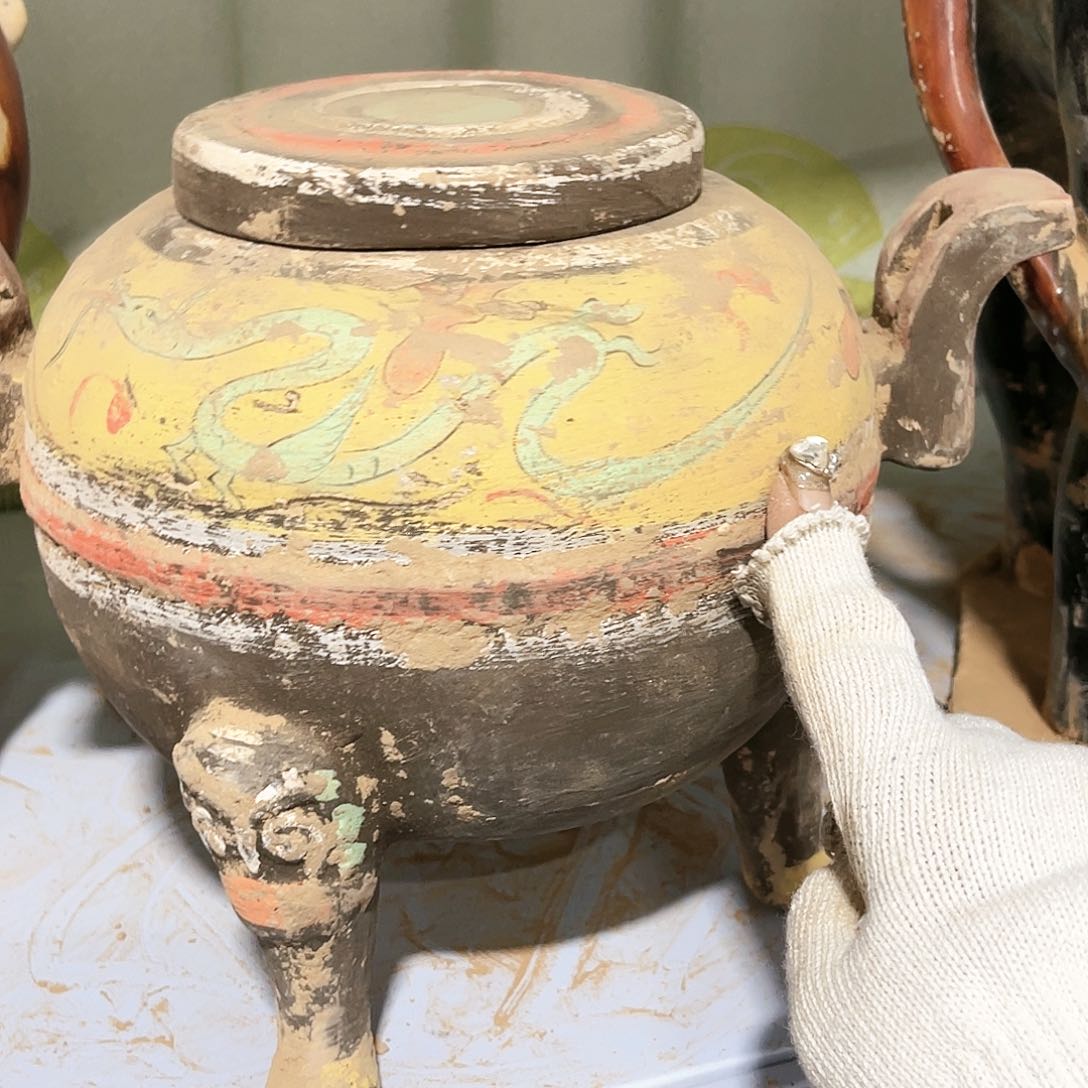 瓦当摆件摆件茶桌茶台陶瓷古****小