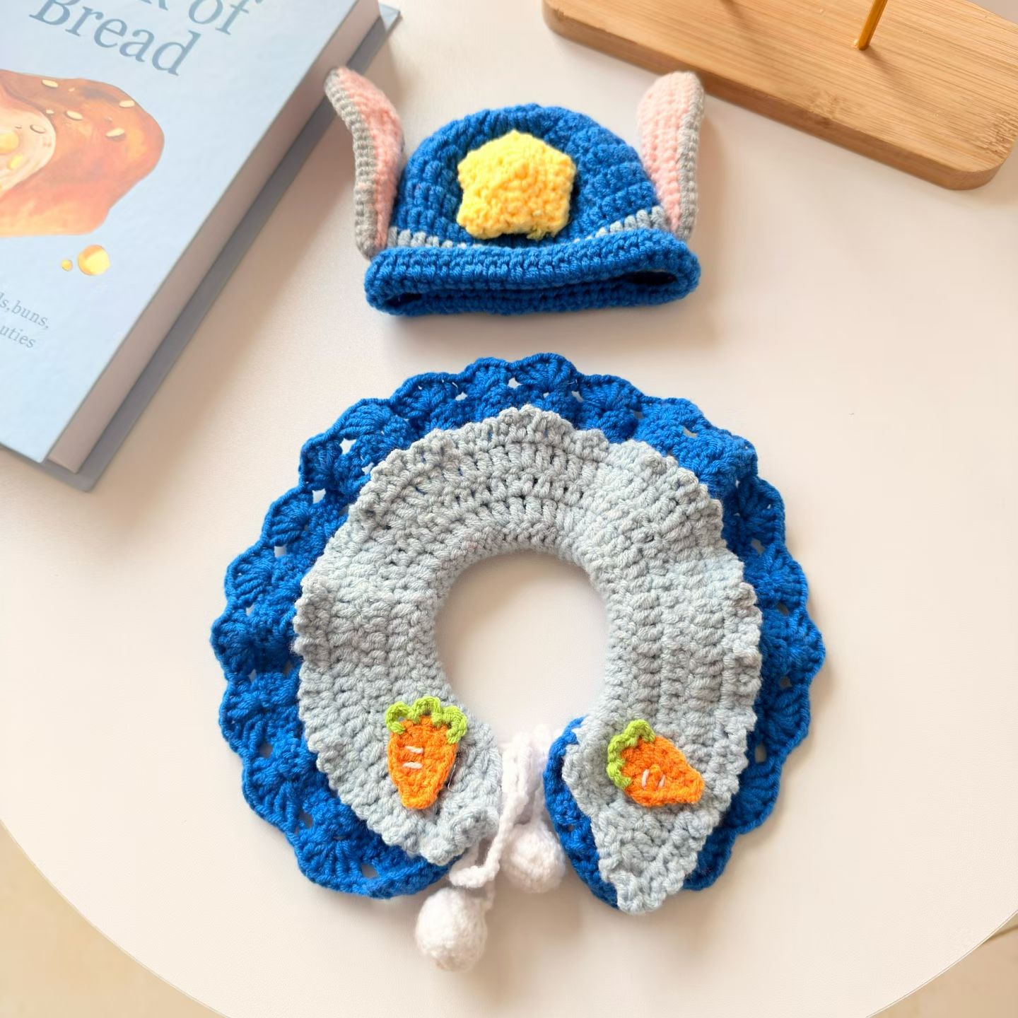 疯狂动物城2兔朱迪猫咪编织围脖宠物项圈围兜口水巾针织围领装饰