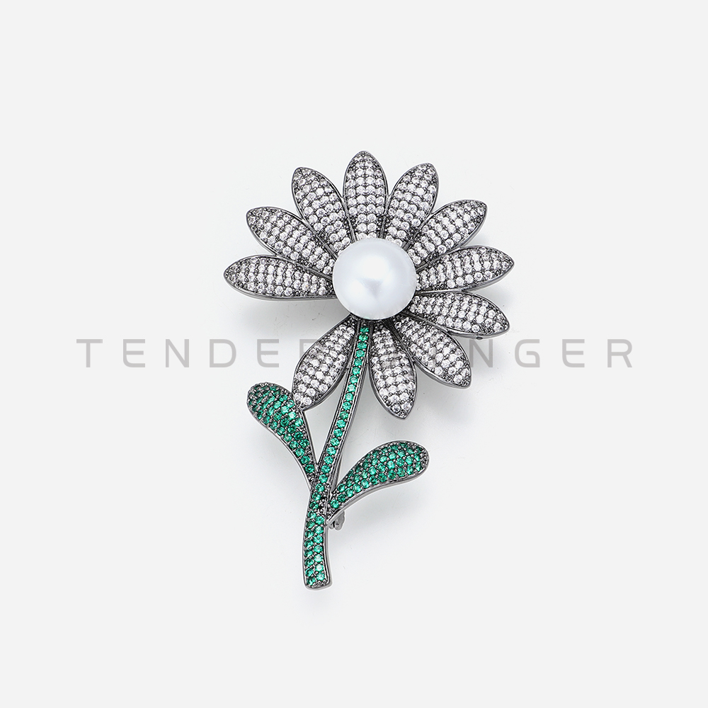 Tender Jinger 铜合金胸针 权志龙同款雏菊胸针（约12MM左右）