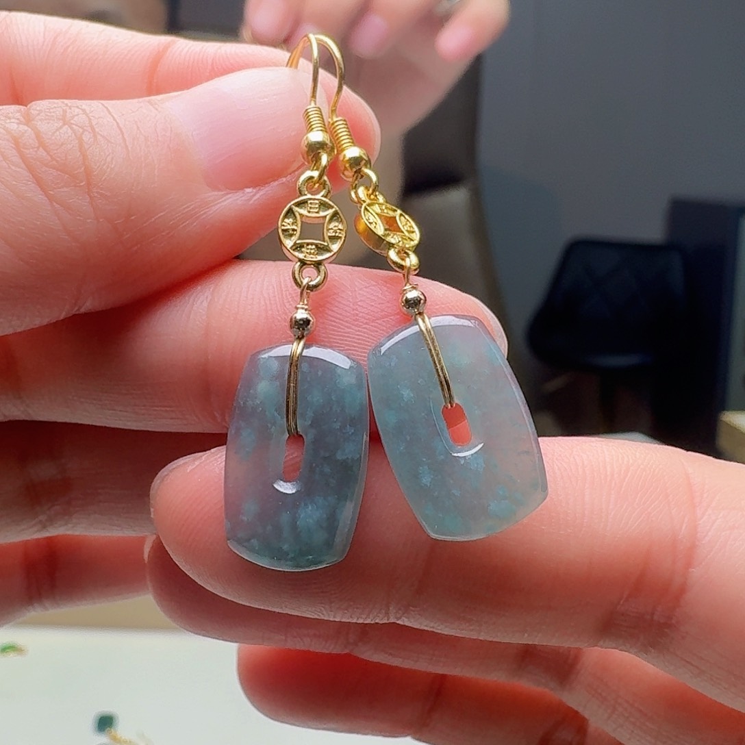 翡翠未镶嵌耳饰多样性发货其一