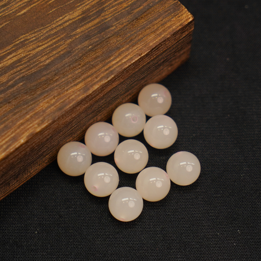 【发1课】10MM+ 和田玉藕粉圆珠HTY81