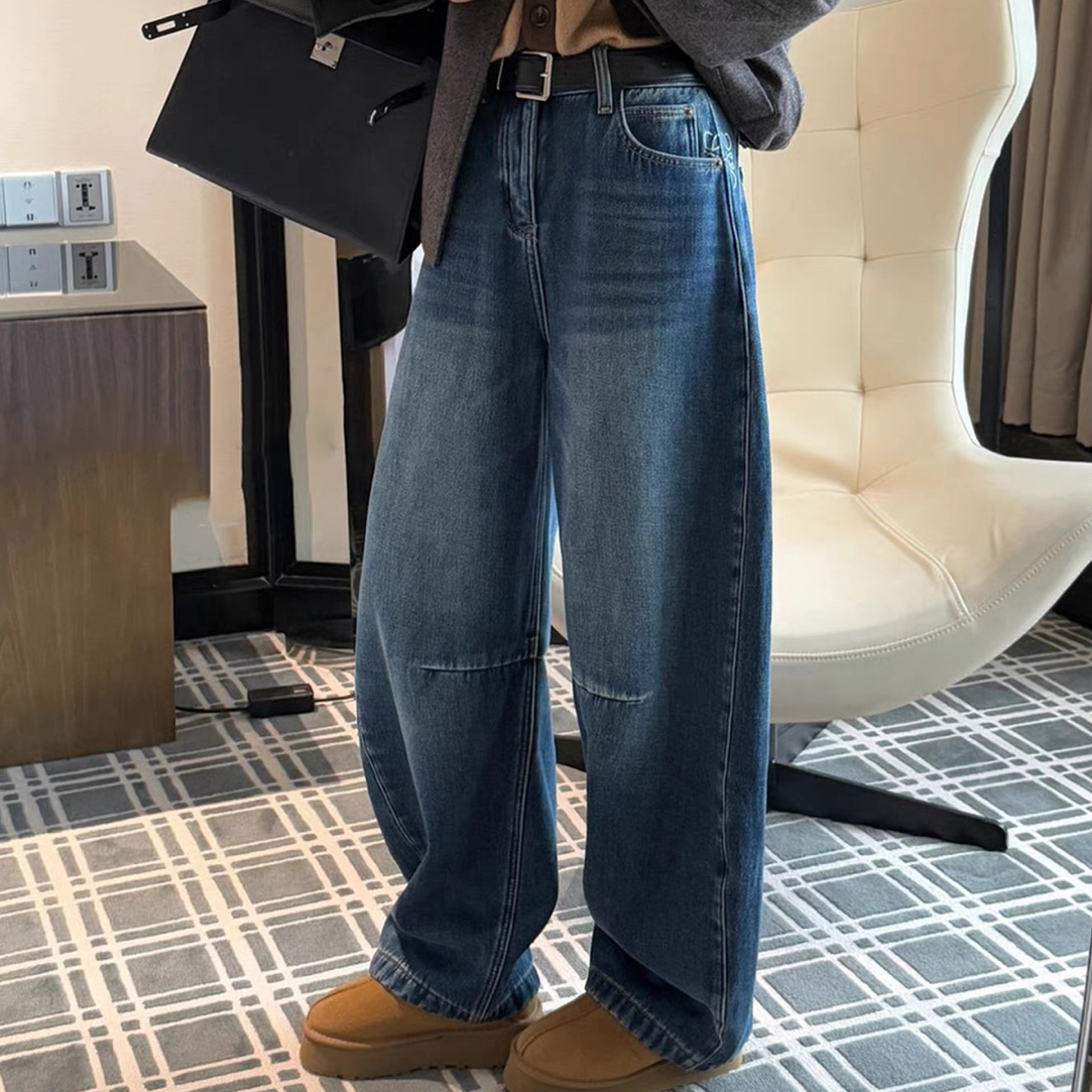 【海南肉丝】3053韩系时尚牛仔弯刀裤