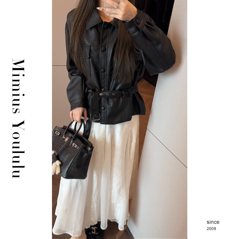 【mimius】&喵喵 经典气质百搭翻领单排扣短款外套 G02139