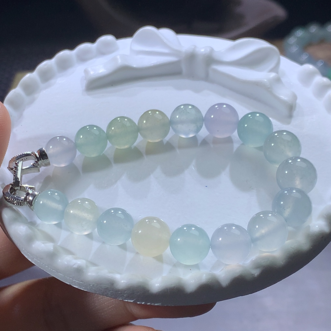 翡翠未镶嵌手链卡8-9