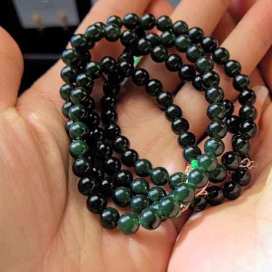 和田玉（碧玉）未镶嵌戒指108珠