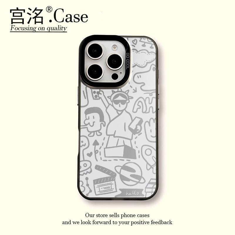 自由女神元素拼贴彩银壳适用于iPhone苹果17手机壳华为oppo小米手