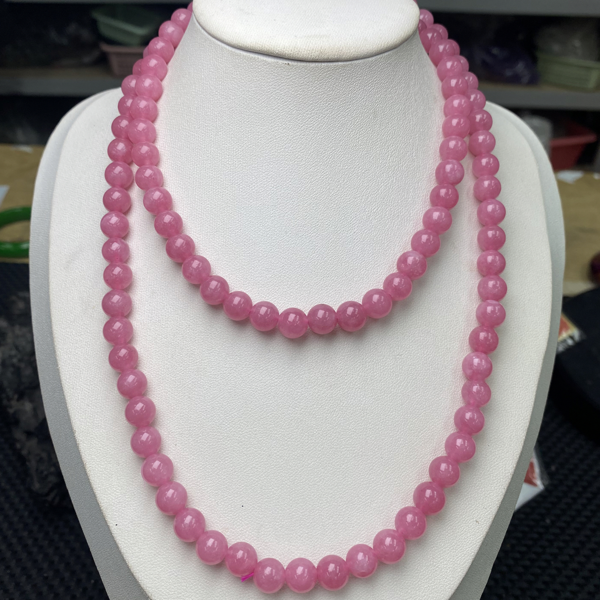 8mm粉碧精美佛珠链-883