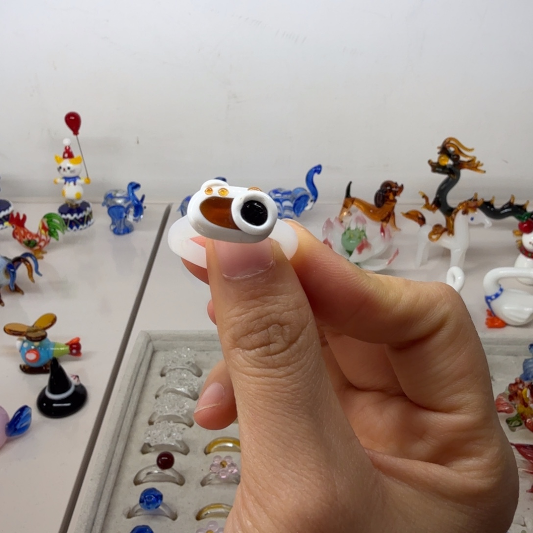 手工艺品琉璃相机戒指