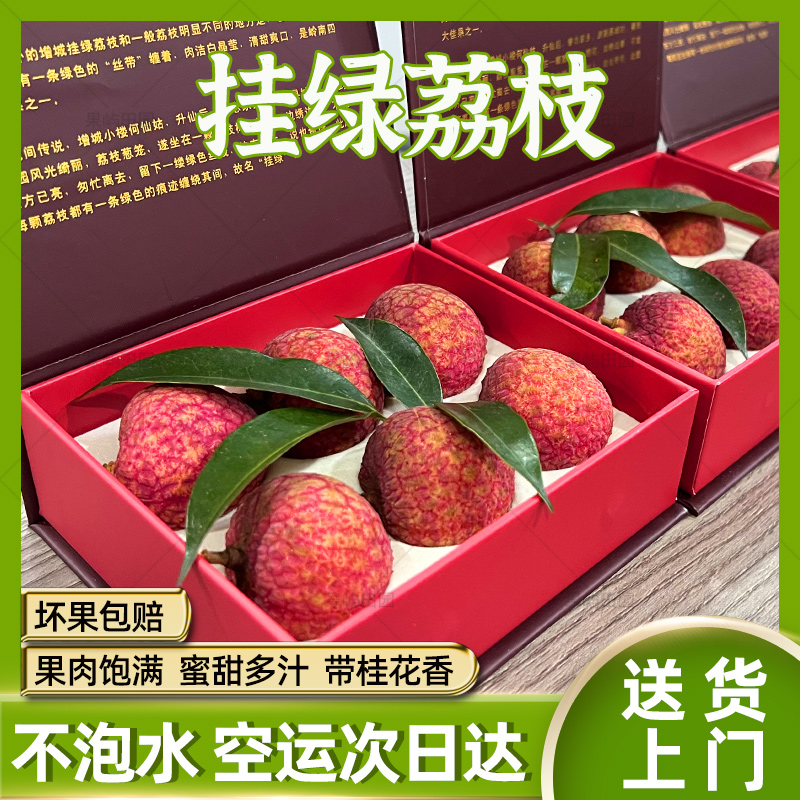 【顺丰72小时达】增城北园挂绿荔枝6颗礼盒现摘新鲜不泡水应季水果整箱包邮荔枝同城送广东省