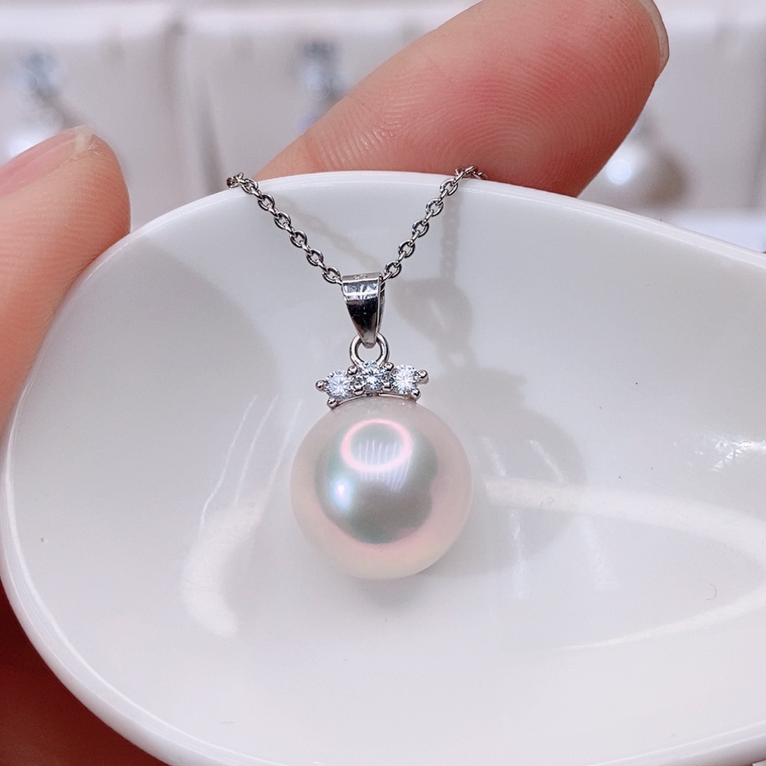 颈饰银S925镶嵌淡水珍珠