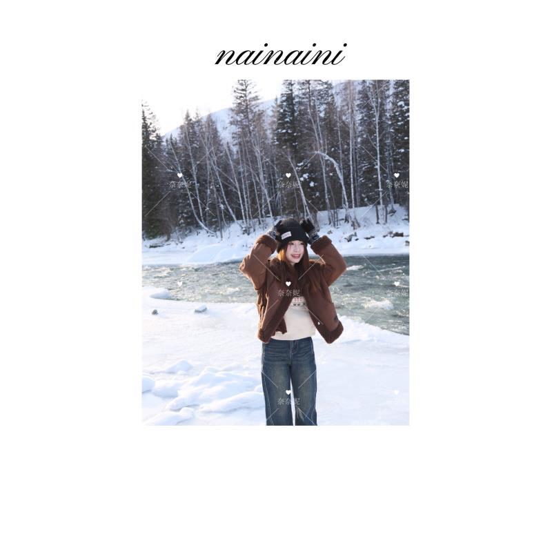 奈奈妮【高阶焦点】加绒加厚外套秋冬2025小个子保暖时尚百搭7753