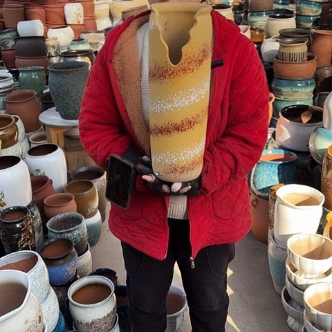 口14高42瑕疵盆子。