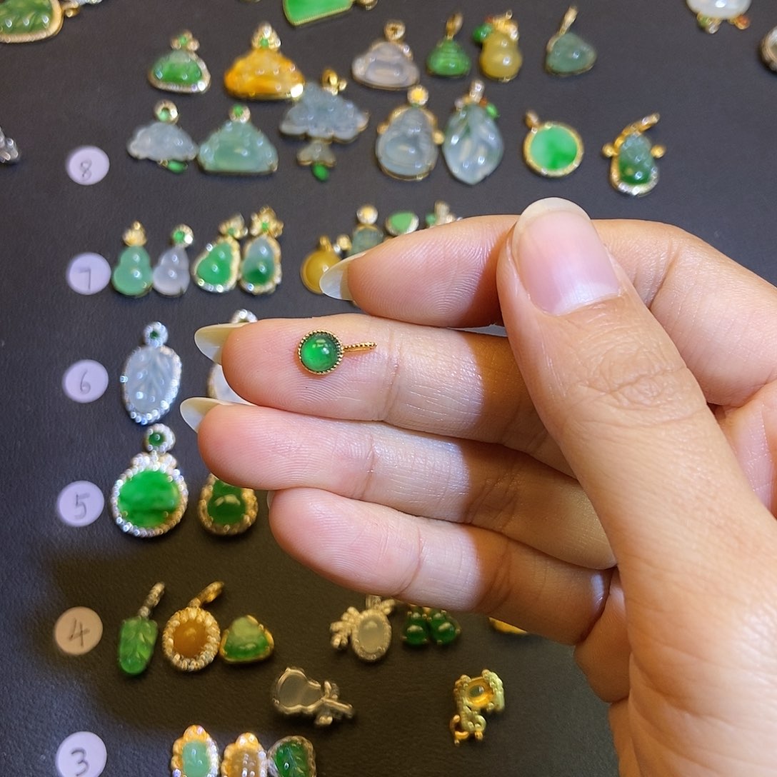 翡翠银S925镶嵌吊坠(不含链)