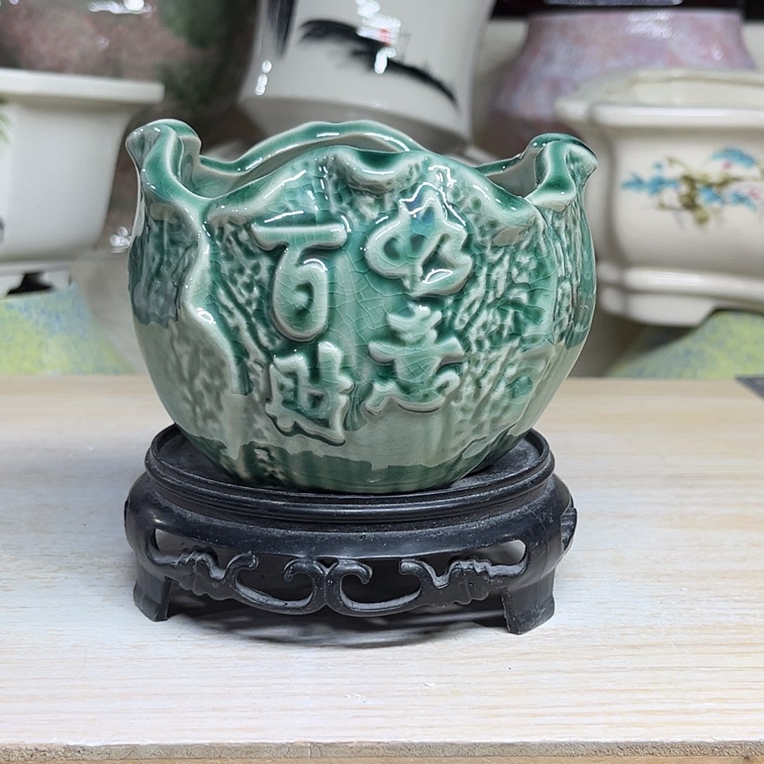 陶瓷绿植多肉微瑕花盆外口径：9*7