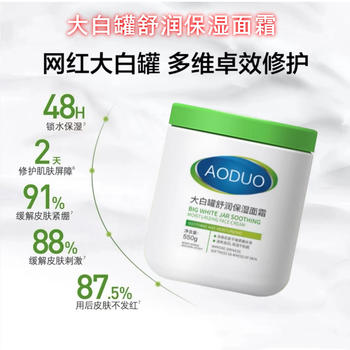 大白罐面霜大容量550g舒润补水保湿修护干燥滋润舒缓嫩滑全身