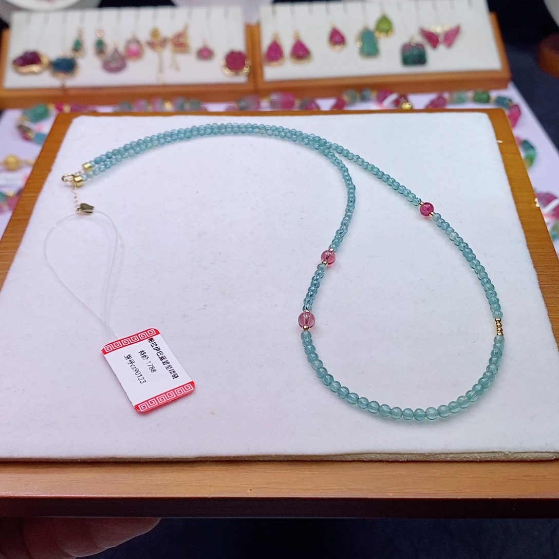 碧玺碧玺m未镶嵌锁骨项链