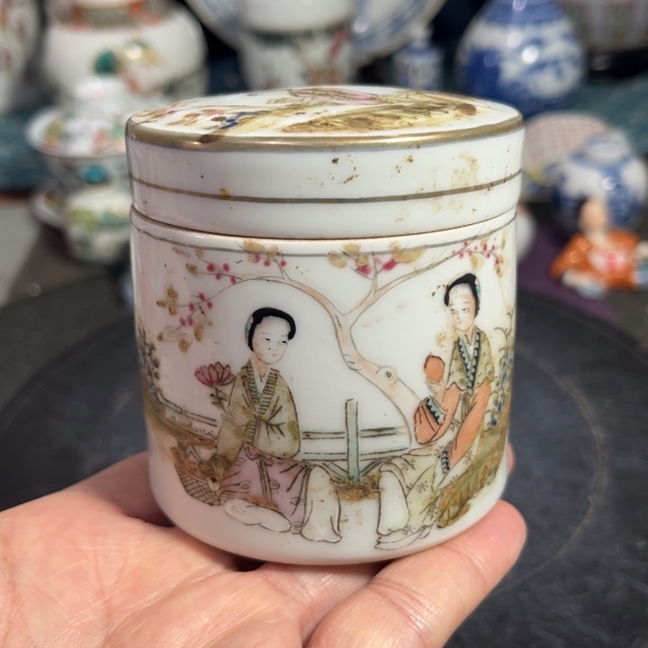 紫砂茶叶罐粉彩88888888