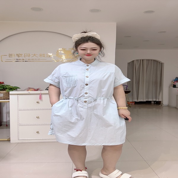 6019时尚大码速干连衣裙