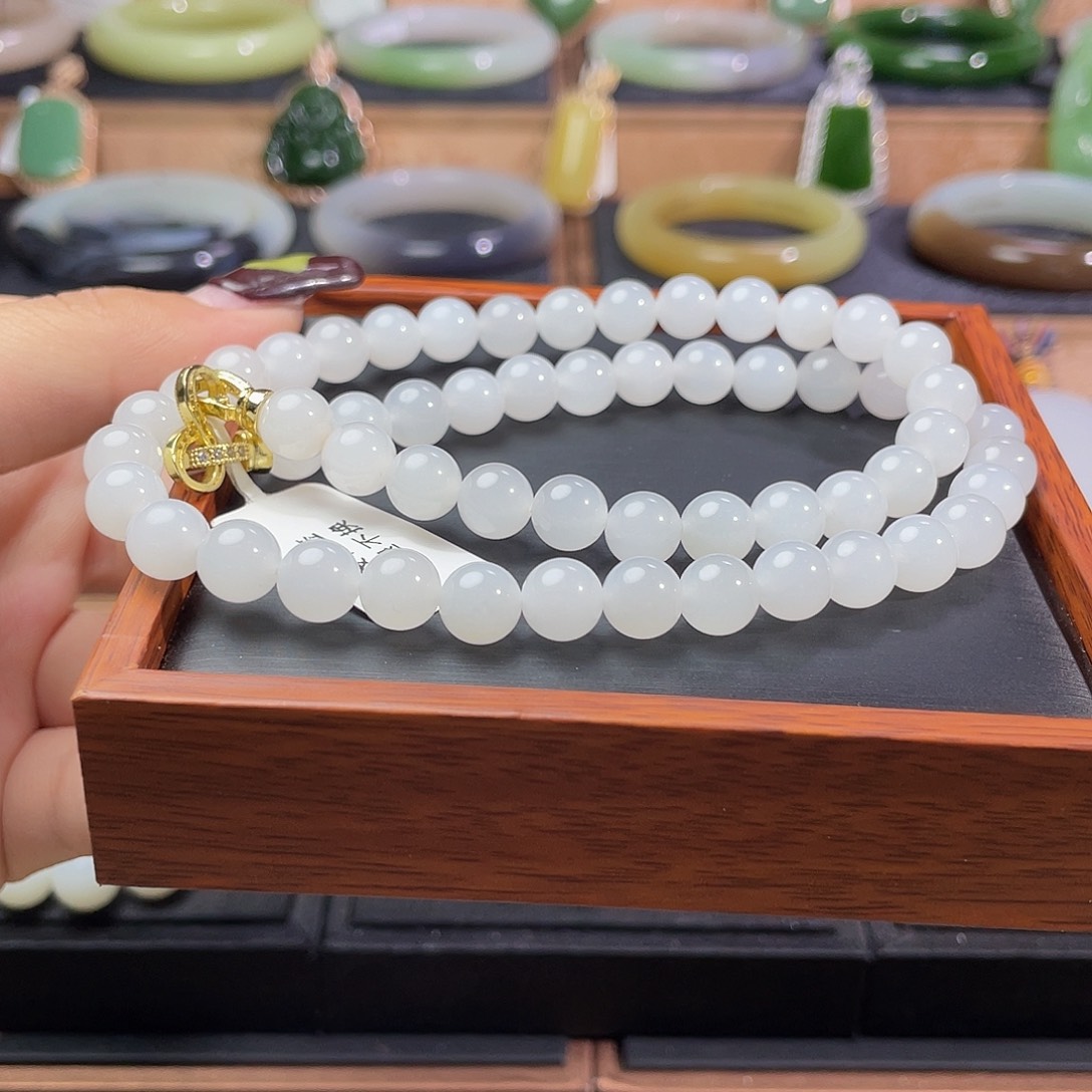 和田玉白玉妈妈链未镶嵌