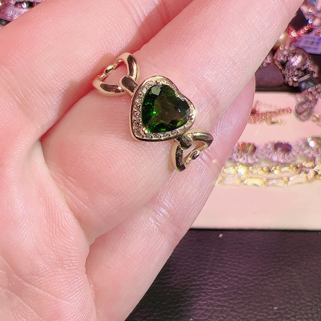 透辉石戒指银S925镶嵌