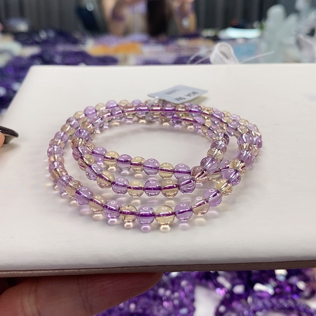 未镶嵌手串水晶玻利维亚紫黄晶5m多圈