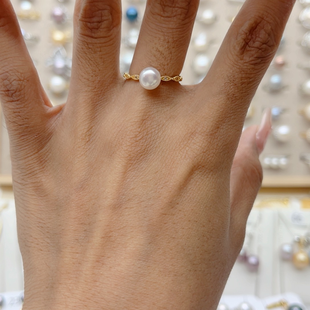 戒指合金淡水珍珠