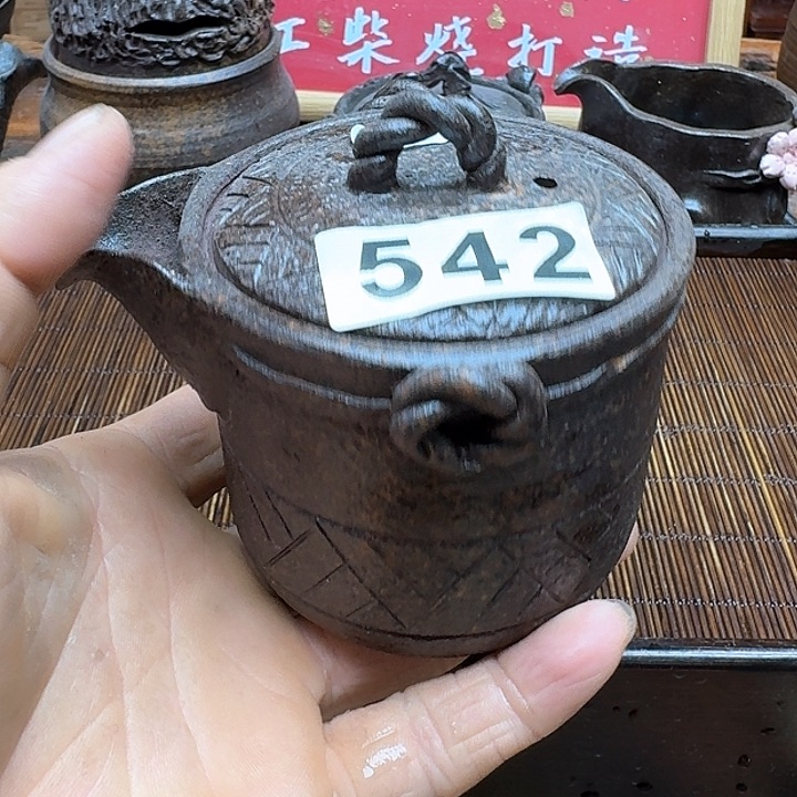 纯手工制作粗陶茶具