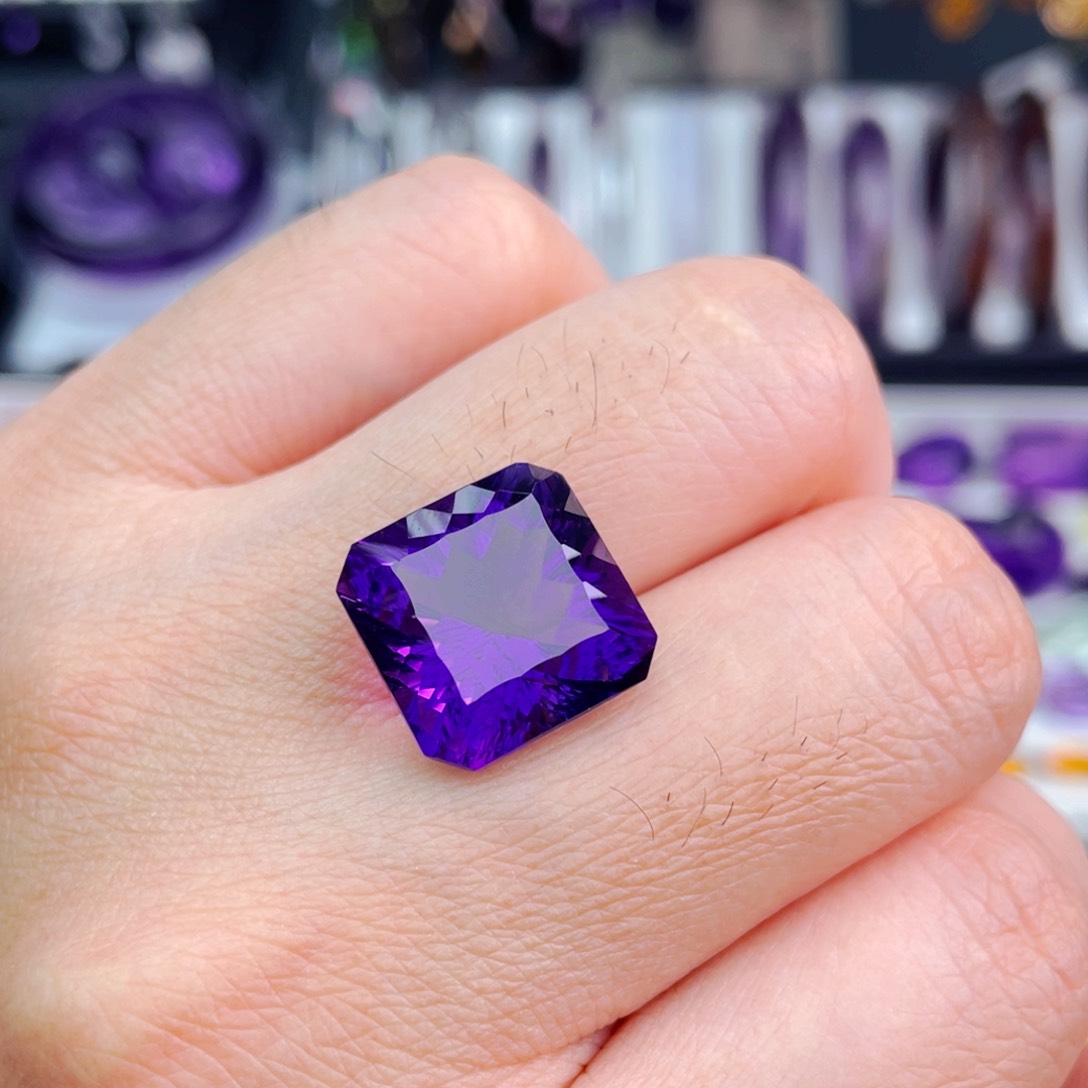 水晶高品质天然紫水晶裸石未镶嵌